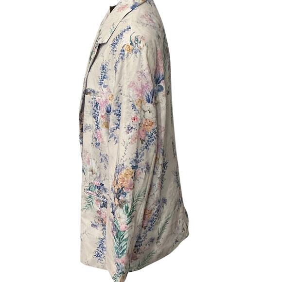 Asos Women’s Floral Pink Purple Women's Dad Oversized Blazer Jacket Size 12 - Picture 6 of 11